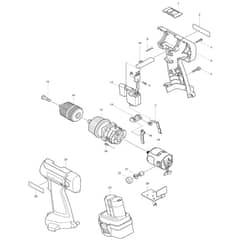 Makita 6204D - Cordless Driver Drill - Power Tool Diagram