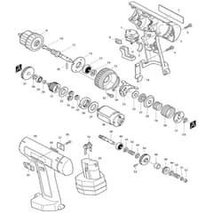Makita 6211D - Cordless Driver Drill - Power Tool Diagram