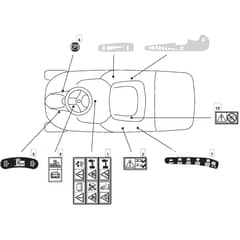725M - 2003-2006 - 299971633/MOU - Mountfield Ride On Mower Labels Diagram