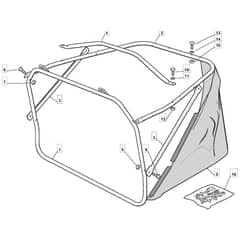 725V - 2011-2013 - 2T0314483/UM9 - Mountfield Ride On Mower Grasscatcher Diagram