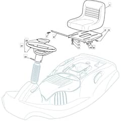 725V - 2011-2013 - 2T0314483/UM9 - Mountfield Ride On Mower Seat Diagram