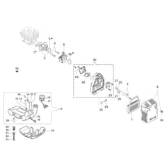 741 - Oleo-Mac Brushcutter Tank and air filter Diagram