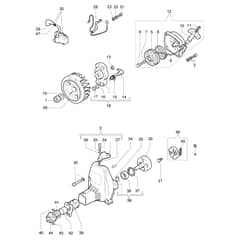 746 T - Oleo-Mac Brushcutter Starter assy and clutch Diagram