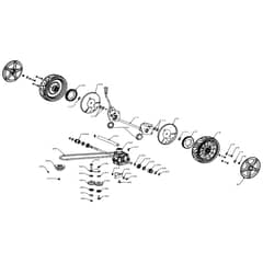 Masport 800AL - 973985 - Oct 2009 - Wheel and Gearbox Assembly