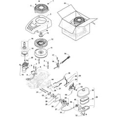 827H - 2016-2023 - 2T0070483/M16 - Mountfield Ride On Mower Engine Assy Diagram