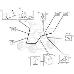 827M - 2016-2022 - 2T0050483/M16 - Mountfield Ride On Mower Electrics Diagram