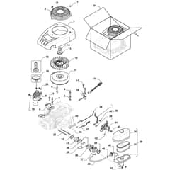 827M - 2016-2022 - 2T0050483/M16 - Mountfield Ride On Mower Engine Assy Diagram
