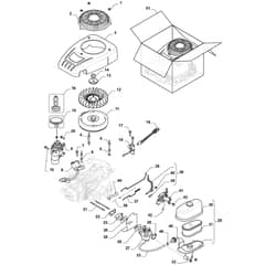 827M - 2018-2021 - 2T0050483/MTF - Mountfield Ride On Mower Engine Assy Diagram