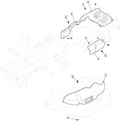 827M - 2018-2021 - 2T0050483/MTF - Mountfield Ride On Mower Guards Diagram