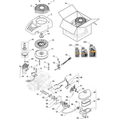 827M - 2024-2025 - 2T0052483/CAS - Mountfield Ride On Mower Engine- Carburettor, Air Cleaner Assy Diagram