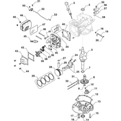 827M - 2024-2025 - 2T0052483/CAS - Mountfield Ride On Mower Engine- Piston, Crankshaft Diagram