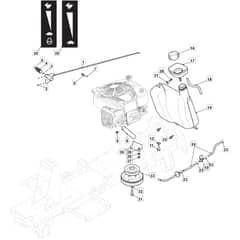 827M - 2023 - 2T0090283/M23 - Mountfield Ride On Mower B&S Engine Diagram