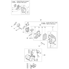 8460 -  - Efco Brushcutter Tank and air filter Diagram