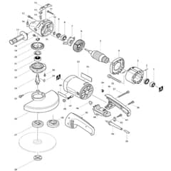 Makita 9027S - Disc Grinder 180mm - Power Tool Diagram