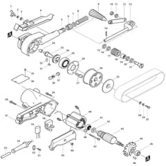 Makita 9030 - Belt Sander 30mm - Power Tool Diagram
