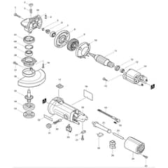 Makita 9527NB - 115mm Angle Grinder - Power Tool Diagram