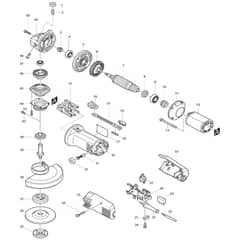 Makita 9541 - 115mm Angle Grinder - Power Tool Diagram