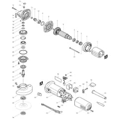 Makita 9556NB - 100mm Angle Grinder - Power Tool Diagram