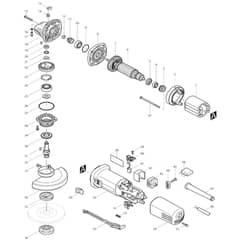 Makita 9557NB - 115mm Angle Grinder - Power Tool Diagram