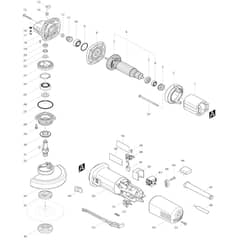 Makita 9557NBR - 115mm Angle Grinder - Power Tool Diagram