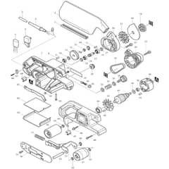 Makita 9901 - Belt Sander 76mm - Power Tool Diagram