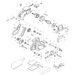 Makita 9903 - Belt Sander 76mm - Power Tool Diagram