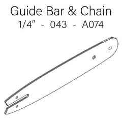 Stihl MS194 T Chainsaw Guide Bar & Chain - 1/4