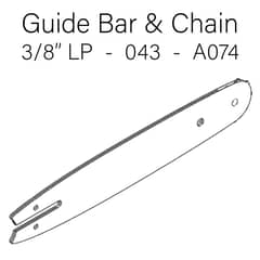 Stihl MS194 T Chainsaw Guide Bar & Chain - 3/8