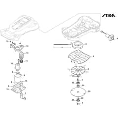 A 10000 - 2024-2025 - 2R9106228/STX - Stiga Robot Mower Blade and Wheel Motor Diagram