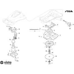 A 100v - 2026 - 2R9117028/UKS - Stiga Robot Mower Blade Motor and Wheel Motors Diagram