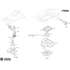 A 50v - 2026 - 2R9113028/ST1 - Stiga Robot Mower Blade Motor and Wheel Motors Diagram