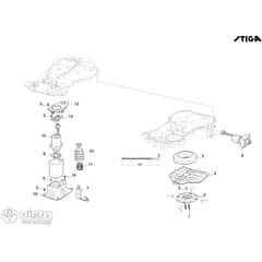 A 6v - 2026 - 2R7114128/STX - Stiga Robot Mower Blade Motor and Wheel Motors Diagram