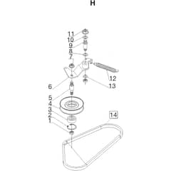 AL-KO R7-65 HD Hydrostatic Rider - 127487 - Transmission Belt - Tensioner: 8.2020 - 10.2022
