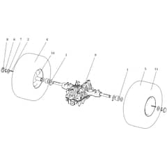 APACHE 92 EVO 4x4 (K2400AVD V-TWIN-EURO5) - 2022 - Oleo-Mac Ride On Mower Rear axle Diagram