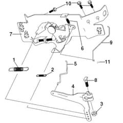 APACHE 92 EVO (K2400AVD V-TWIN) - 2017 - Oleo-Mac Ride On Mower Control lever Diagram