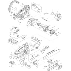 Makita AS1925 - 250mm Cordless Chain Saw - Power Tool Diagram