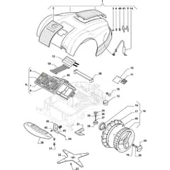 Autoclip 221 - 2018-2022 - 2R2001608/S17 - Stiga Robot Mower Wheels Bodywork Diagram