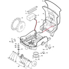 Autoclip 524 S - 2015-2016 - 2R5005058/ST15 - Stiga Robot Mower Wheels, Battery Diagram