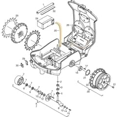 Autoclip 527 S - 2013-2014 - 26-8126-12 - Stiga Robot Mower Wheels, Battery Diagram