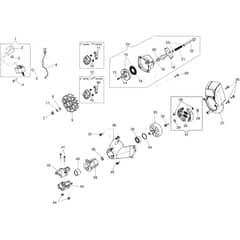 BC 300 D - Oleo-Mac Multi Function Tool Starter assy and clutch Diagram