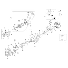 BC 350 T - Oleo-Mac Brushcutter Starter assy and clutch Diagram