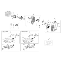 BC 550 MASTER - Oleo-Mac Brushcutter Tank and air filter Diagram
