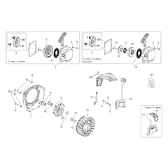 BCH 400 T - Oleo-Mac Brushcutter Starter assy and clutch Diagram