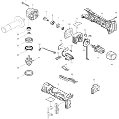 Makita BDA350 - Cordless Angle Drill 10mm - Power Tool Diagram