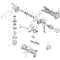 Makita BDA351 - Cordless Angle Drill 10mm - Power Tool Diagram