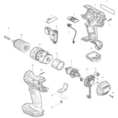 Makita BDF442 - Cordless Driver Drill 13mm - Power Tool Diagram