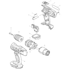 Makita BDF453 - Cordless Driver Drill 13mm - Power Tool Diagram