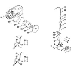 Stihl BG17 - Carburetor, Silencer - Parts Diagram