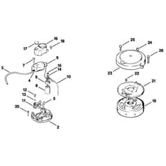 Stihl BG17 - Ignition System, Rewind Starter 02 - Parts Diagram