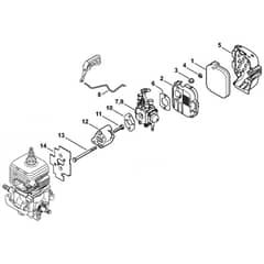 Genuine Stihl BG50 / C - Carburetor, Air filter
